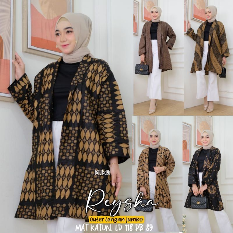 Cardi outer Rekha lawasan Lengan panjang bahan katun modern Kekinian