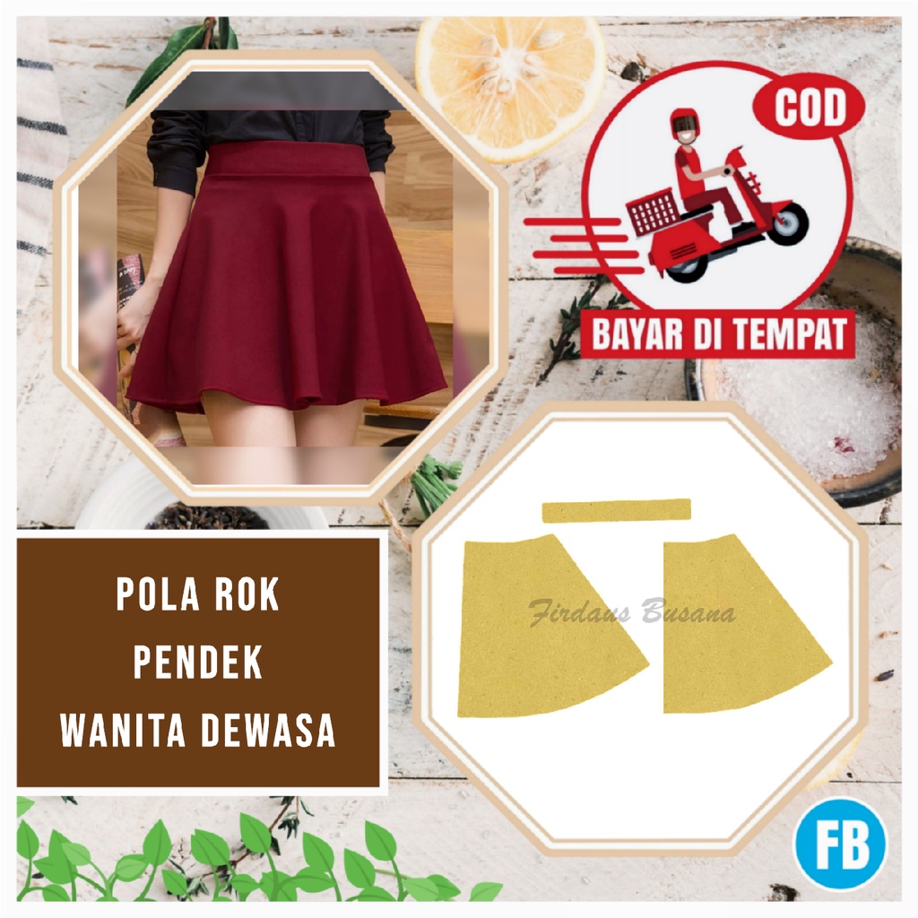 Pola Rok Pendek Dewasa – Pola Jahit Rok Instan Jiplak Firdaus Busana