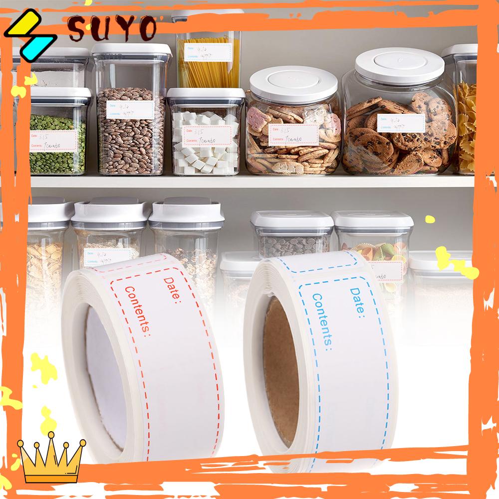 Suyo Label Penyimpanan Makanan Waterproof Container Kulkas Toples Stiker