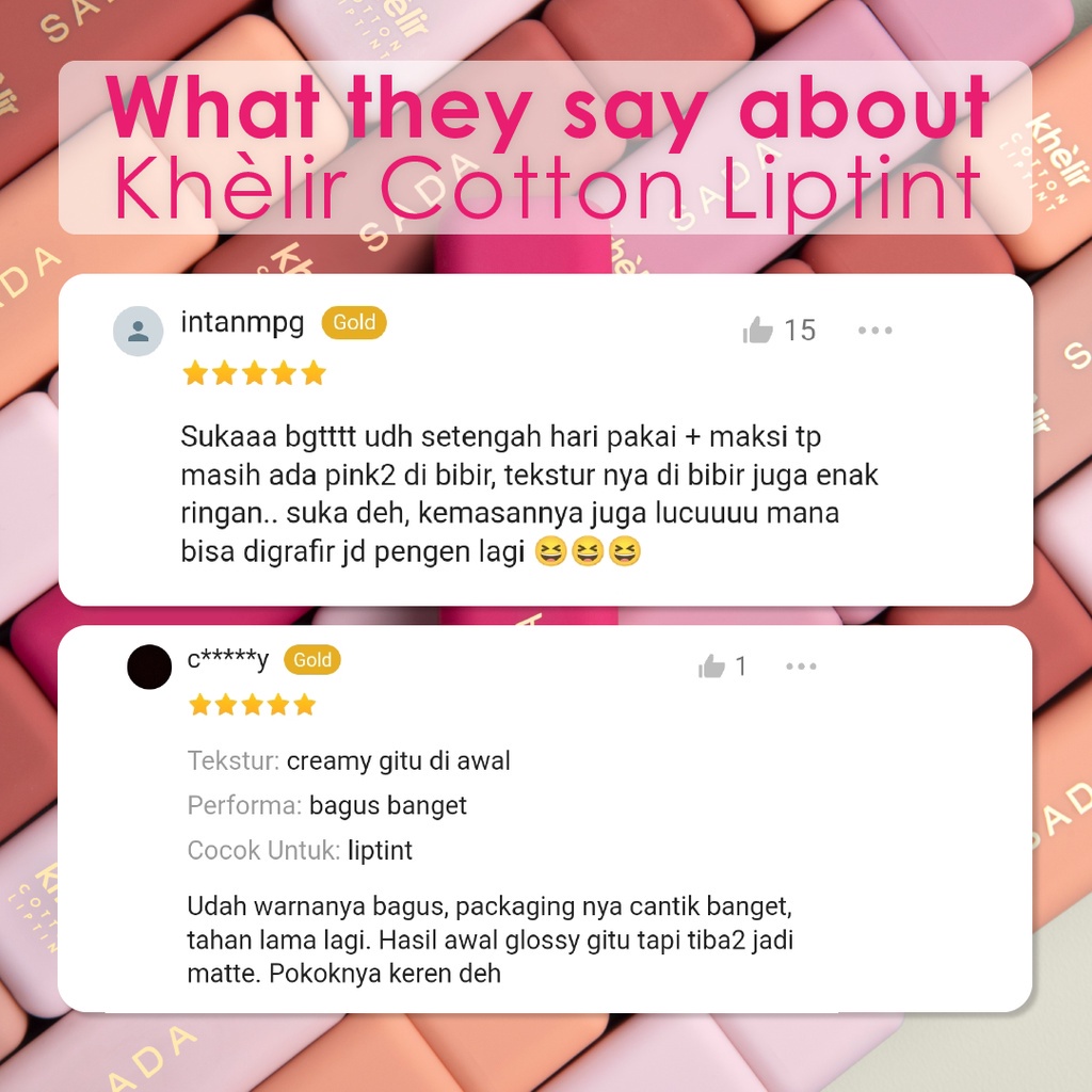 SADA Khelir Cotton Liptint Lipstain Lip Color Lip tint Sada Beauty