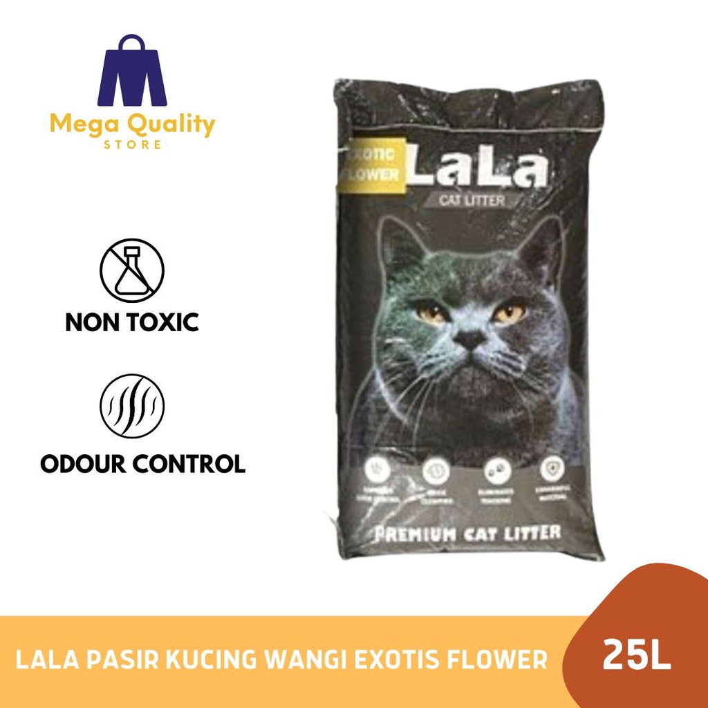 LALA Pasir Kucing Cat Litter Wangi Exotis Flower 25 liter