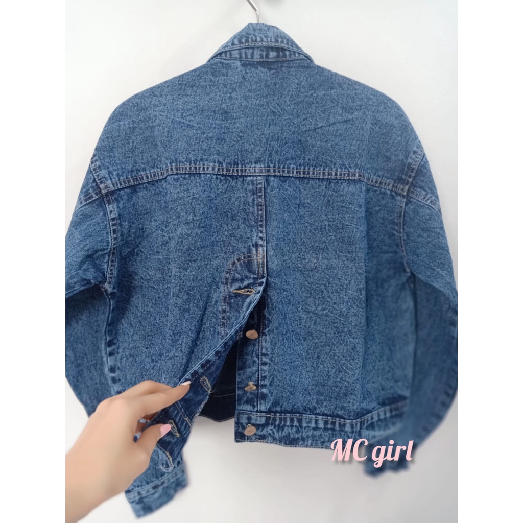 MC girl - Jaket Jeans Wanita Warna Snow / Jacket Denim Snow Kancing Belakang