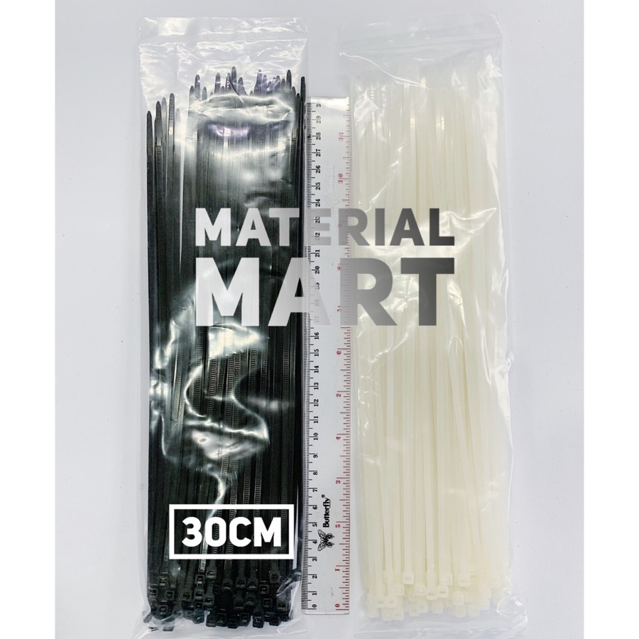 Kabel Ties Putih 30 cm | Cable Ties | Kabel Tis Hitam 300mm 100 pcs | Material Mart