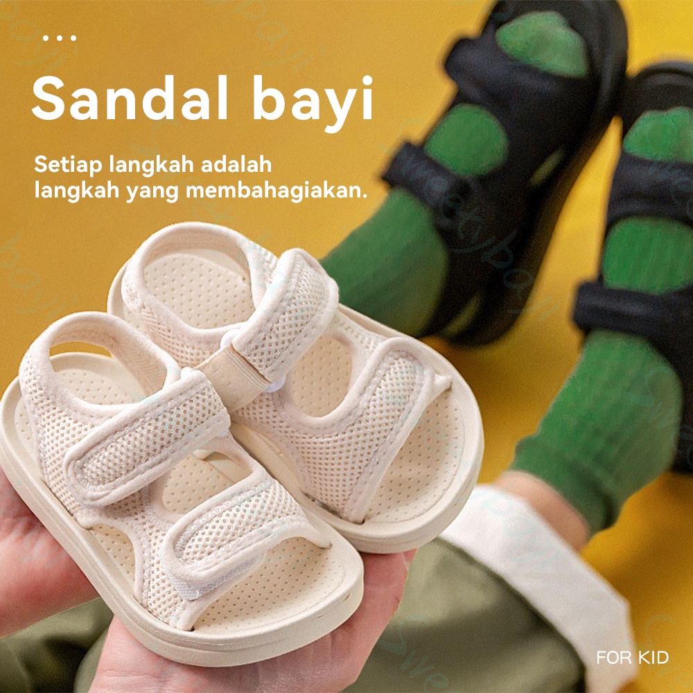 SweetyBayi Sepatu sandal anak kain jala Sendal anak lembut Sandal anak mario