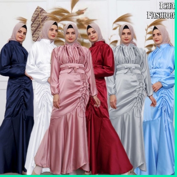 Baju Gamis Muslim Terbaru 2021 2022 Model Baju Pesta Wanita kekinian kondangan Kekinian gaun remaja