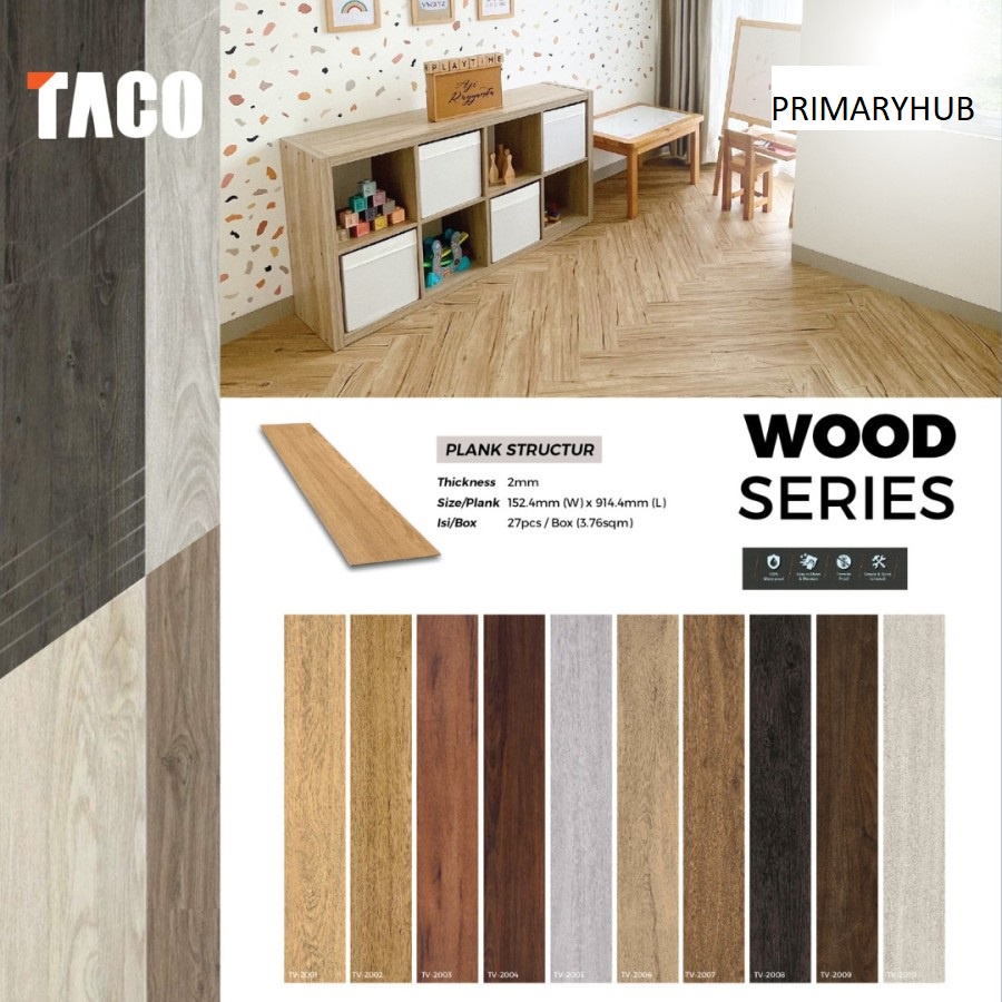 TACO Lantai Vinyl 2mm - Vinyl Plank TACO Tebal 2mm