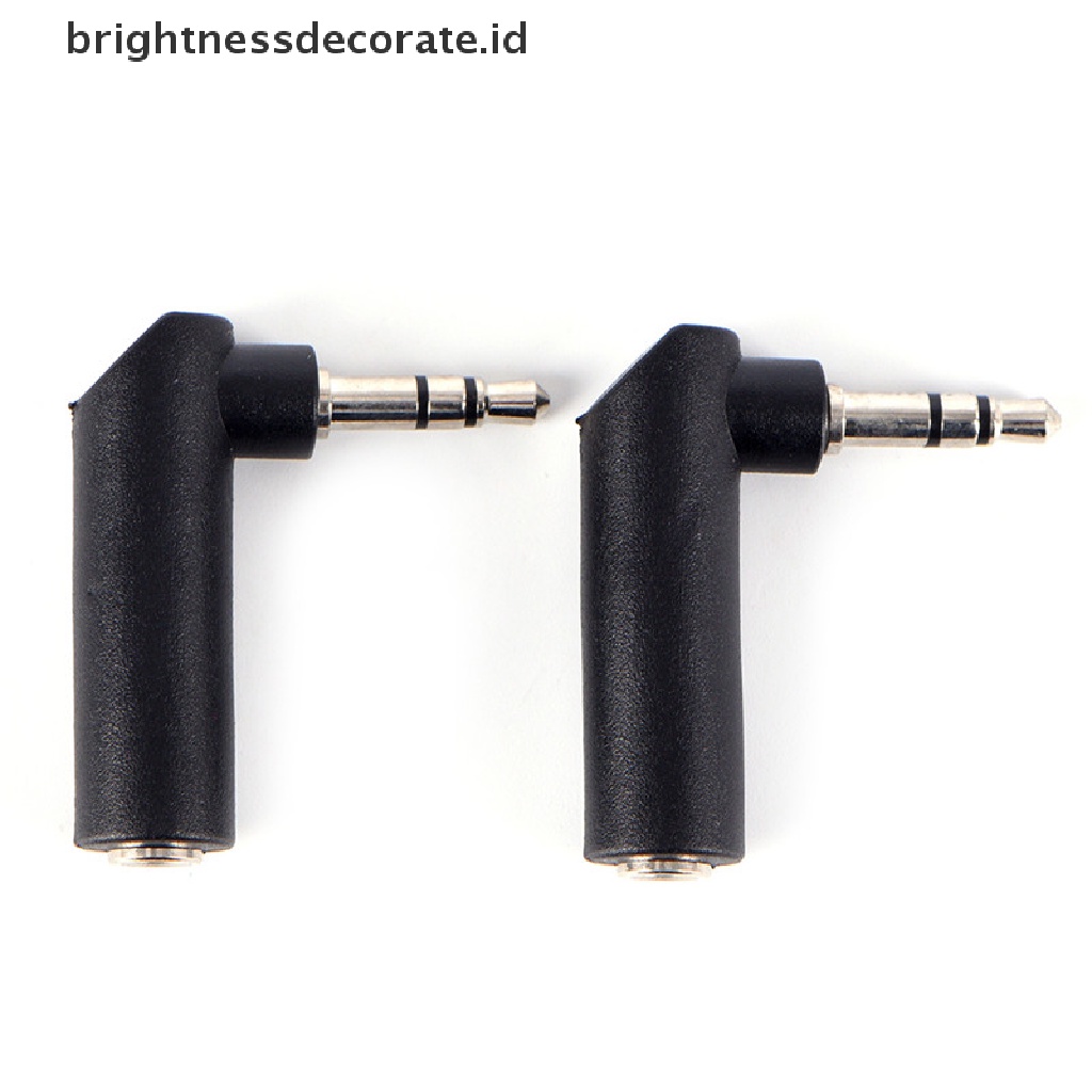 [Birth] Sudut Kanan 90derajat 3.5mm 3Pole Audio Stereo Male to Female Extension Adapter [ID]