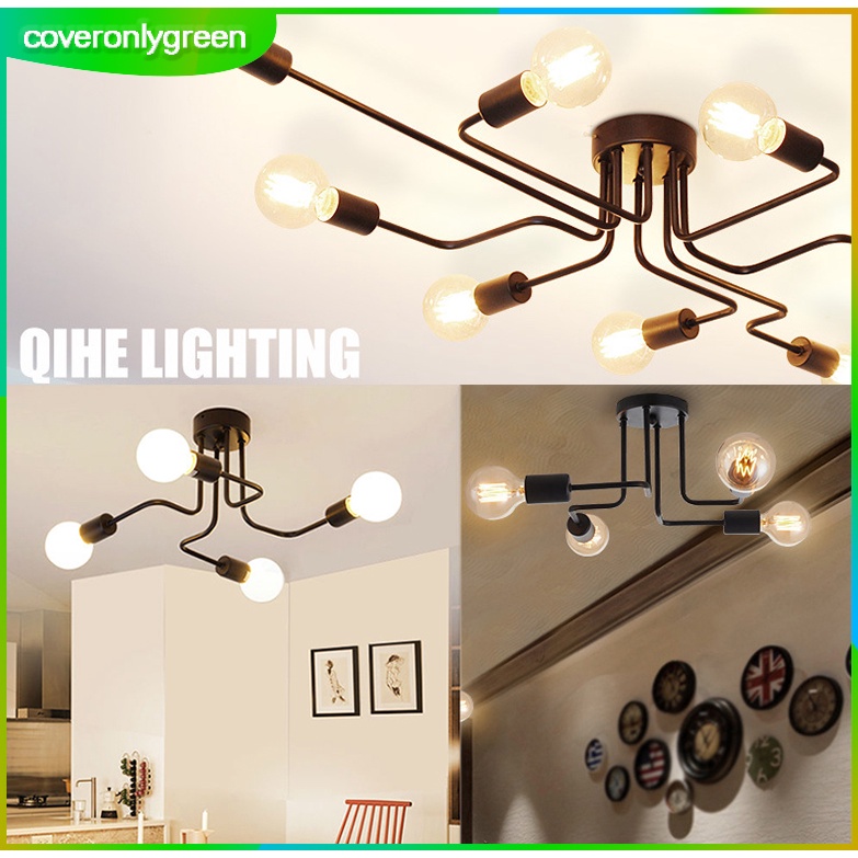 Lampu Plafon Industrial Lampu Gantung Minimalis E27 Retro lampu ceiling Ruang