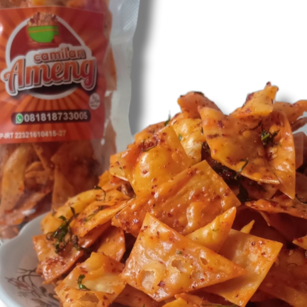 

KRIPIK PANGSIT PEDAS|KRUPUK PANGSIT PEDAS