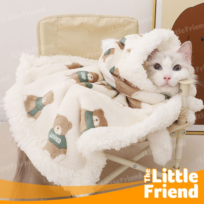 Selimut Hoodie Cape Anjing Kucing Hewan Pet Blanket Lucu Hangat Lembut