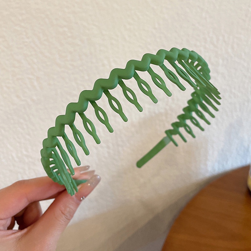 Morandi Color Hair Hoop Perempuan All-Match Tekan Rambut Kepala Gesper Ikat Kepala Gadis Frosted Gerigi Aksesoris Rambut