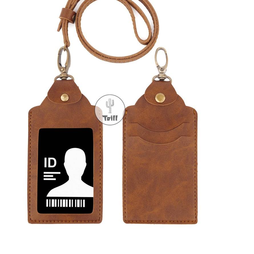 

ス Card Holder Id Card Kalung Holder Name Tag Quick Kulit Souvenir Terjangkau