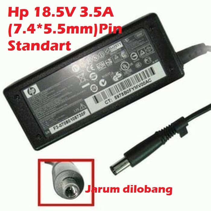 ORIGINAL ADAPTOR HP 18.5V 3.5A (7.4Mx5.0MM) PIN JARUM 820 G1 G2 840 CQ40 CQ60 ORIGINAL GARANSI 6 BULAN