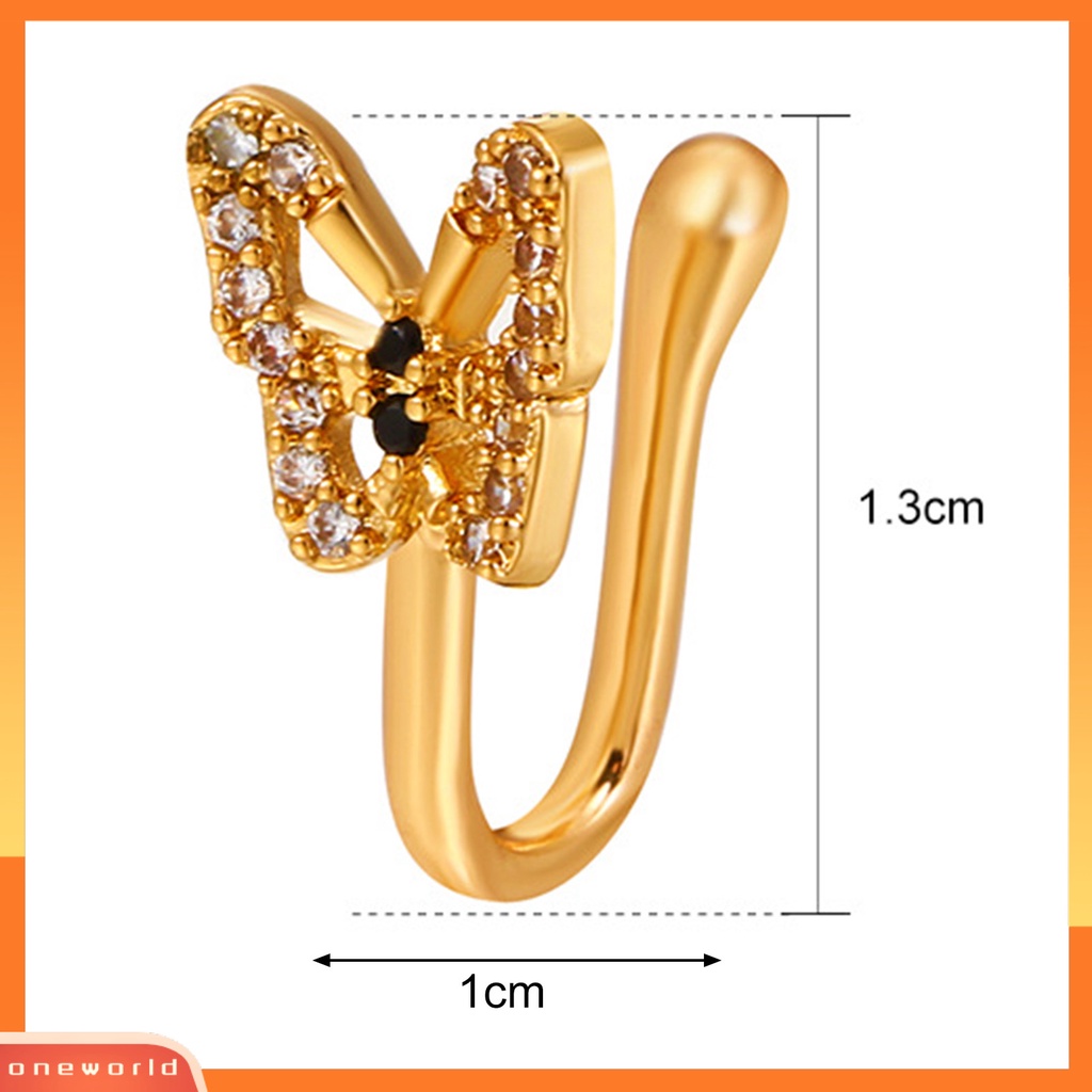 [oneworld] Cincin Hidung Eye-catching Tahan Korosi Tembaga Non-Piercing Hidung Palsu Cincin Wanita Perhiasan Untuk Perempuan