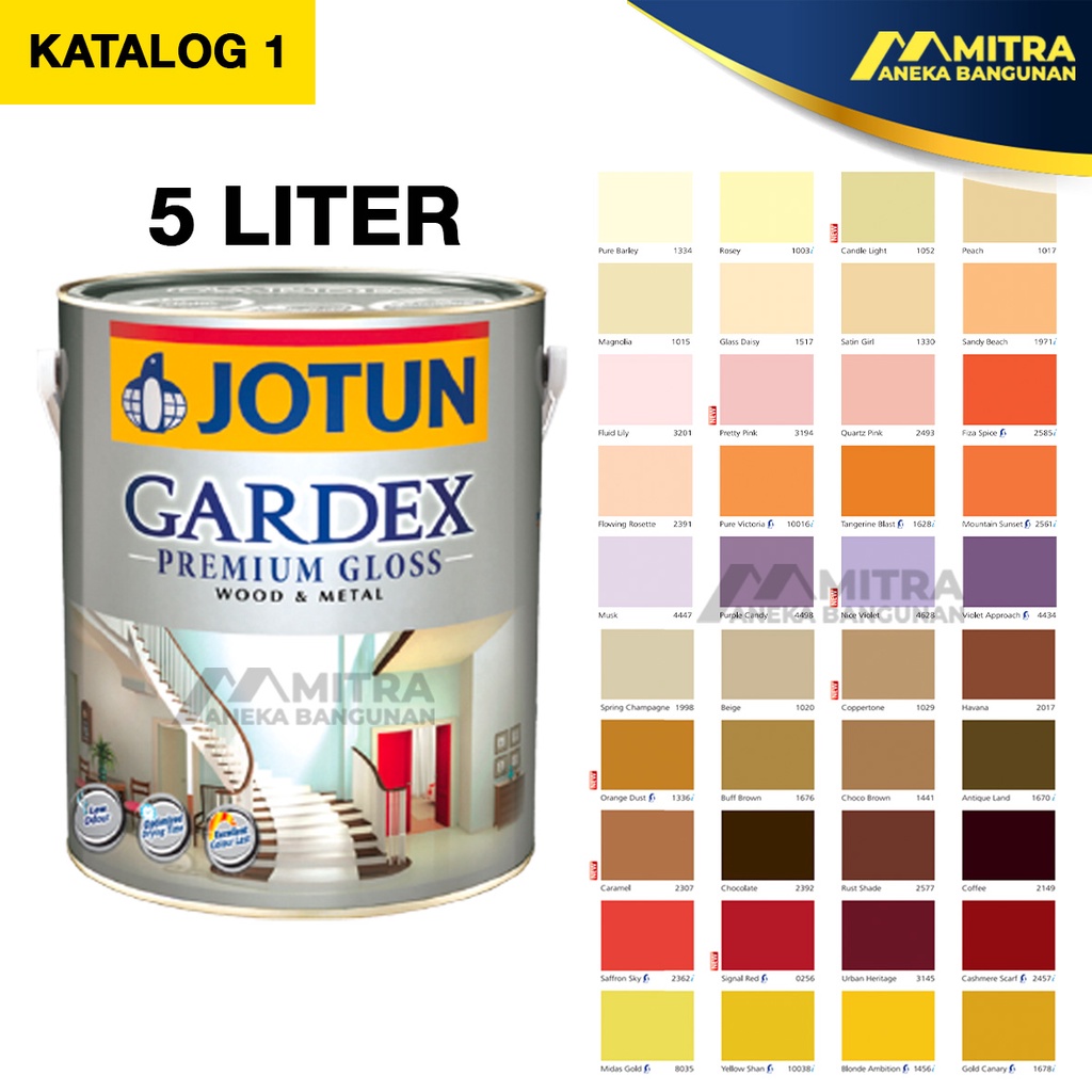 Jual CAT KAYU DAN BESI GARDEX PREMIUM GLOSS JOTUN 5 LITER GALON / GLOSS