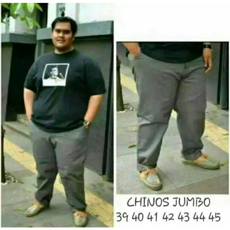 Celana Panjang Pria Chino Big Size Super Jumbo Bahan Chino