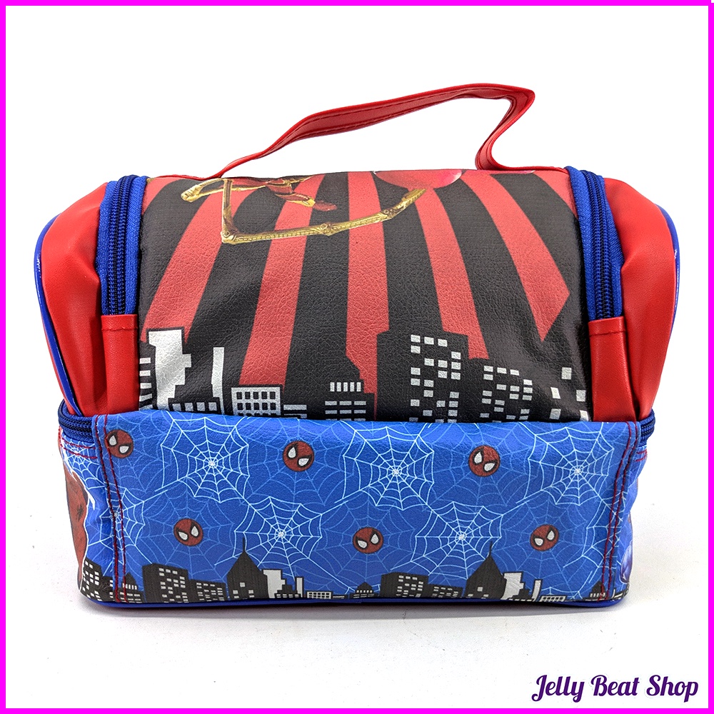 Tas Susun JUMBO Spiderman Merah Model Smiggle / Bag Lunch Box Aluminium Foil Premium