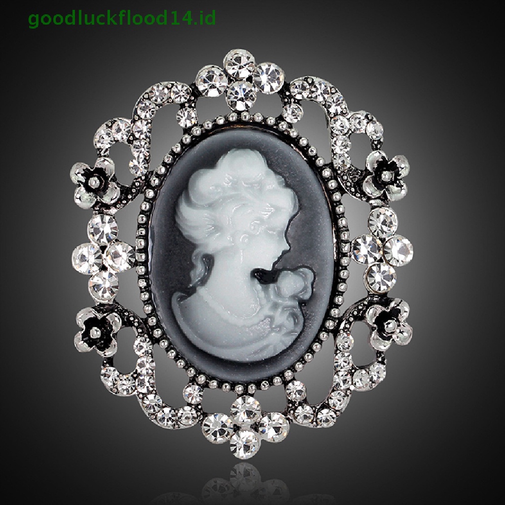 [GOOGFOUR] 1model Vintage Cameo Victorian Kristal Pesta Pernikahan Wanita Liontin Bros Pin [TOP]