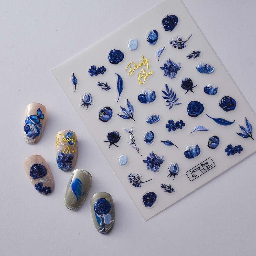AUGUSTINA Agustina Stiker Kuku Cina Wanita DIY Nail Art Gaya Antik Keramik Crane Karakter Cina Nail Art Dekorasi