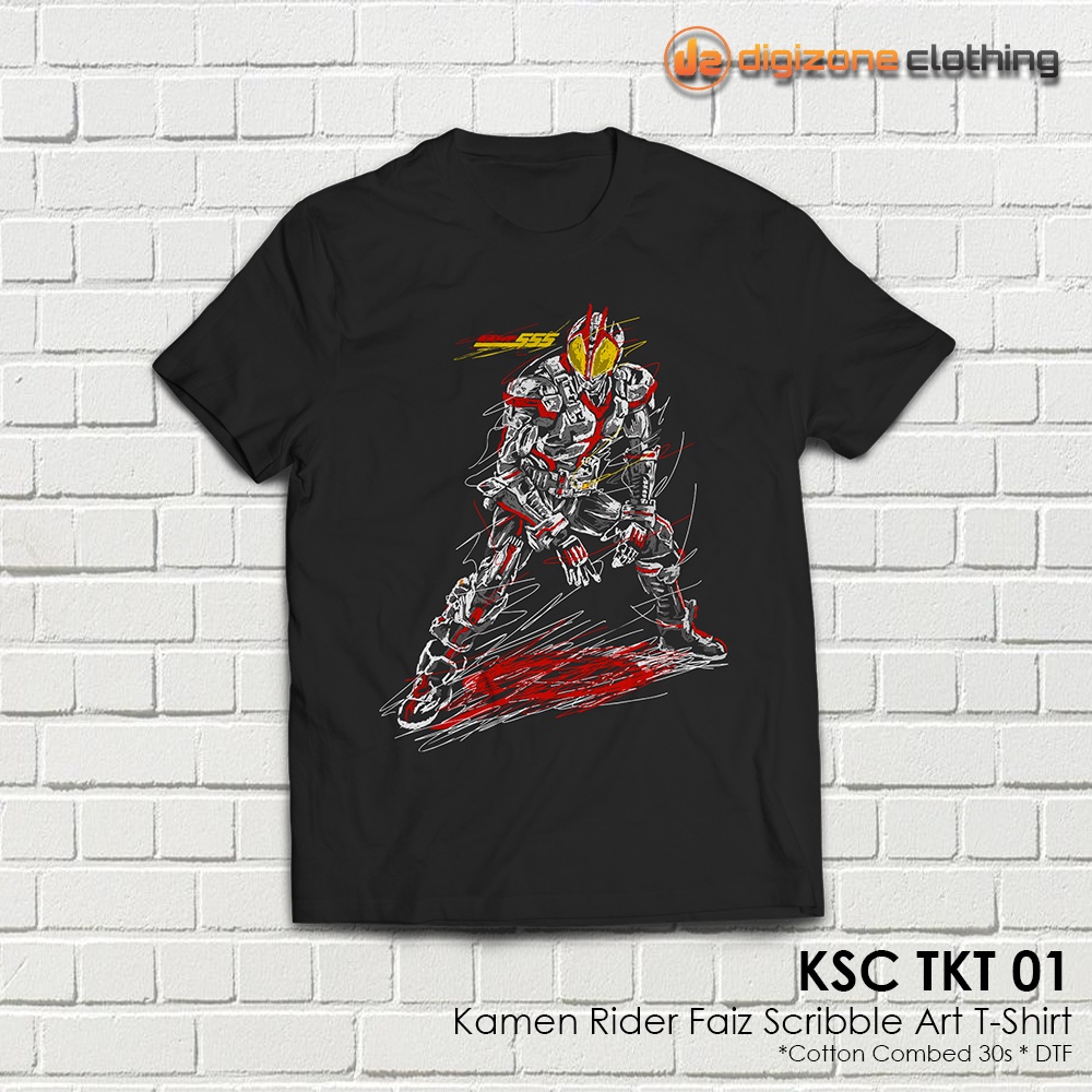 Kaos Tokusatsu Kamen Rider Faiz Scribble Art Premium