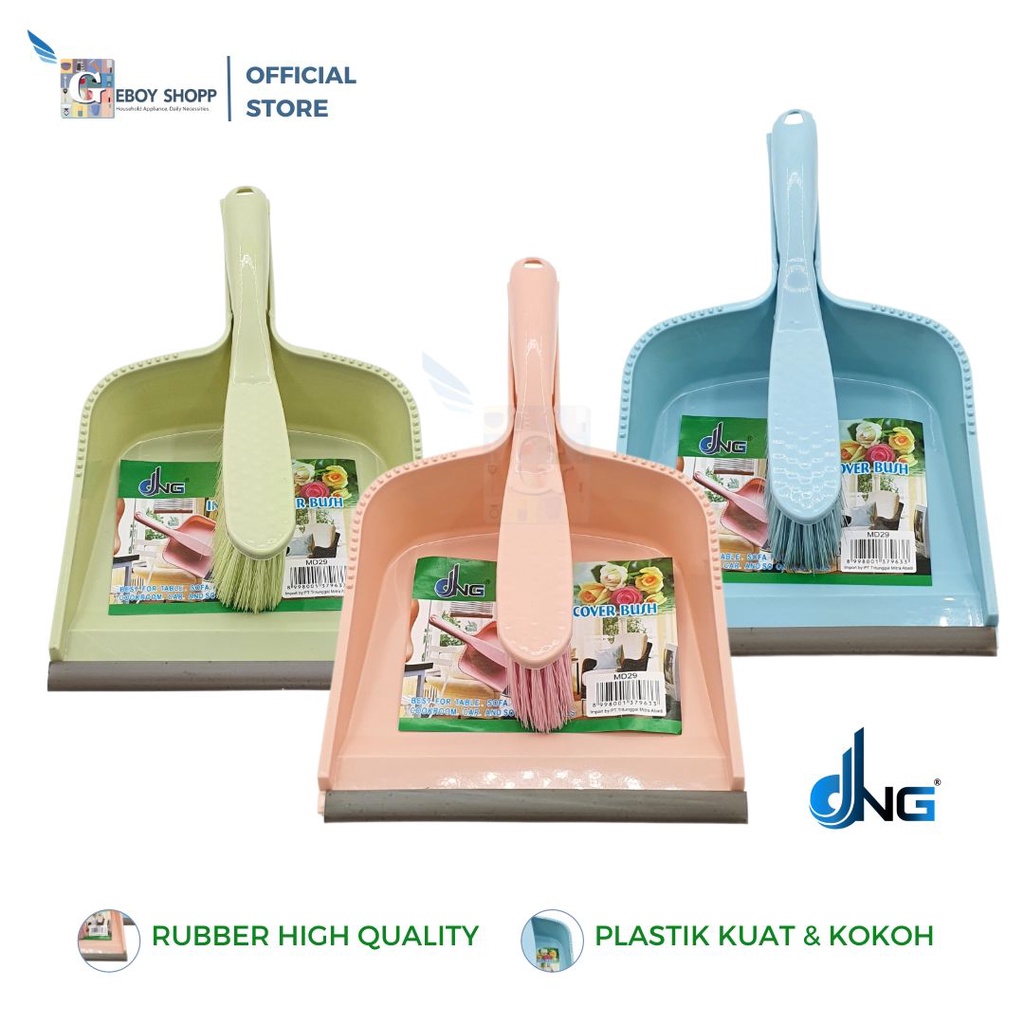 DNG Sapu Pengki Mini Set MD29 – Rubber Anti Selip | Sikat Kasar Kuat