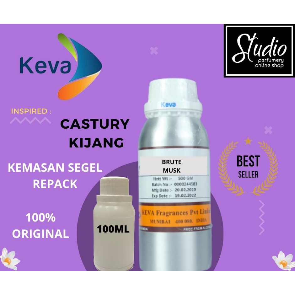 BIBIT PARFUM MURNI KEVA KASTURI KIJANG 100 ML | REPACK