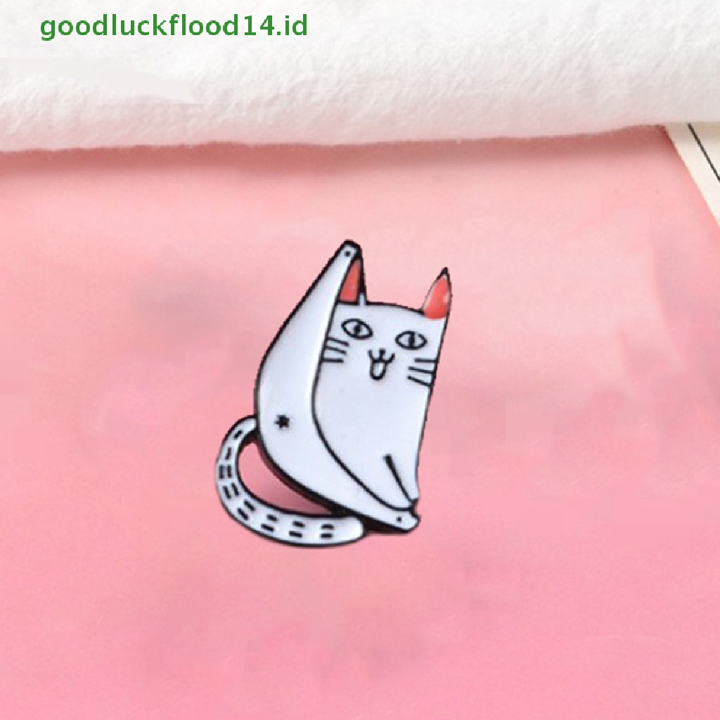 [GOOGFOUR] Fashion Enamel Kartun Kucing Pin Bros Jaket Kerah Lencana Perhiasan Hadiah [TOP]