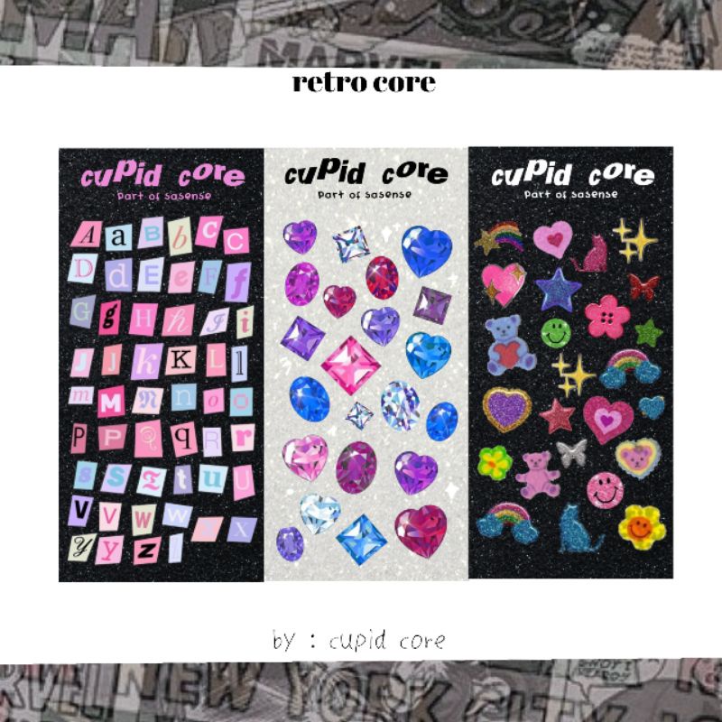 

[cupid core] sticker ransom retro aesthetic png toploader polco journal planner deco sticker sheet ready stock