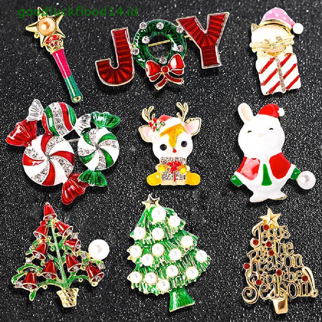 [GOOGFOUR] Natal Snowflake Pohon Elk Bros Lencana Lucu Bros Untuk Wanita Enamel Mengambil Hadiah Rusa Natal Tahun Baru Hewan Bros Pin Hadiah [TOP]