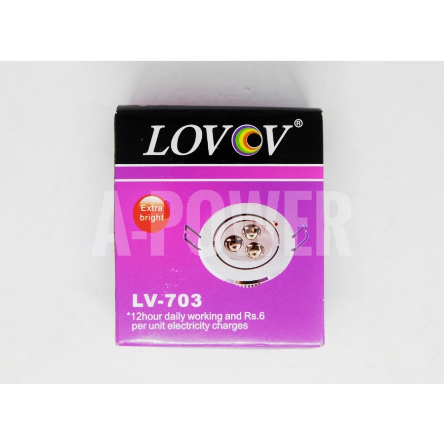 Lovov - LED Downlight 3 mata (Putih / Kuning)