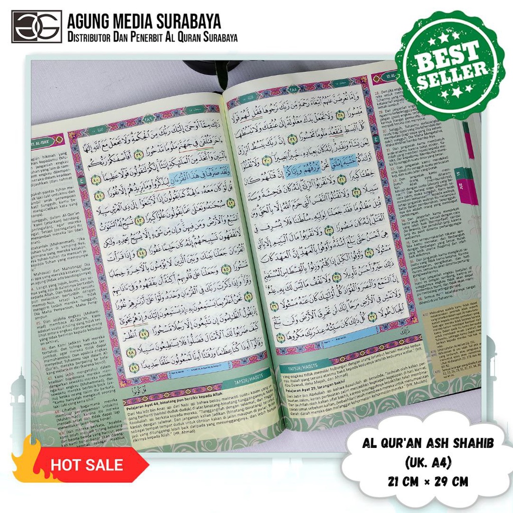 Al Qur’an As-Shahib A4, Al Quran Terjemahan,Al Quran Waqaf Ibtida A4,Quran Tafsir Besar,Alquran 30 J
