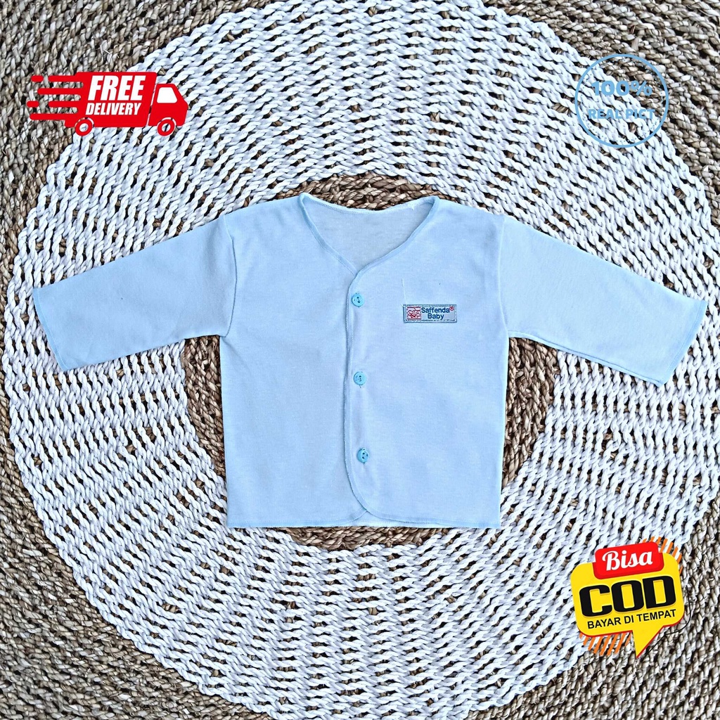Baju Bayi Tangan Panjang Polos size 0 - 3 Bulan merk SNI SAFFENDA