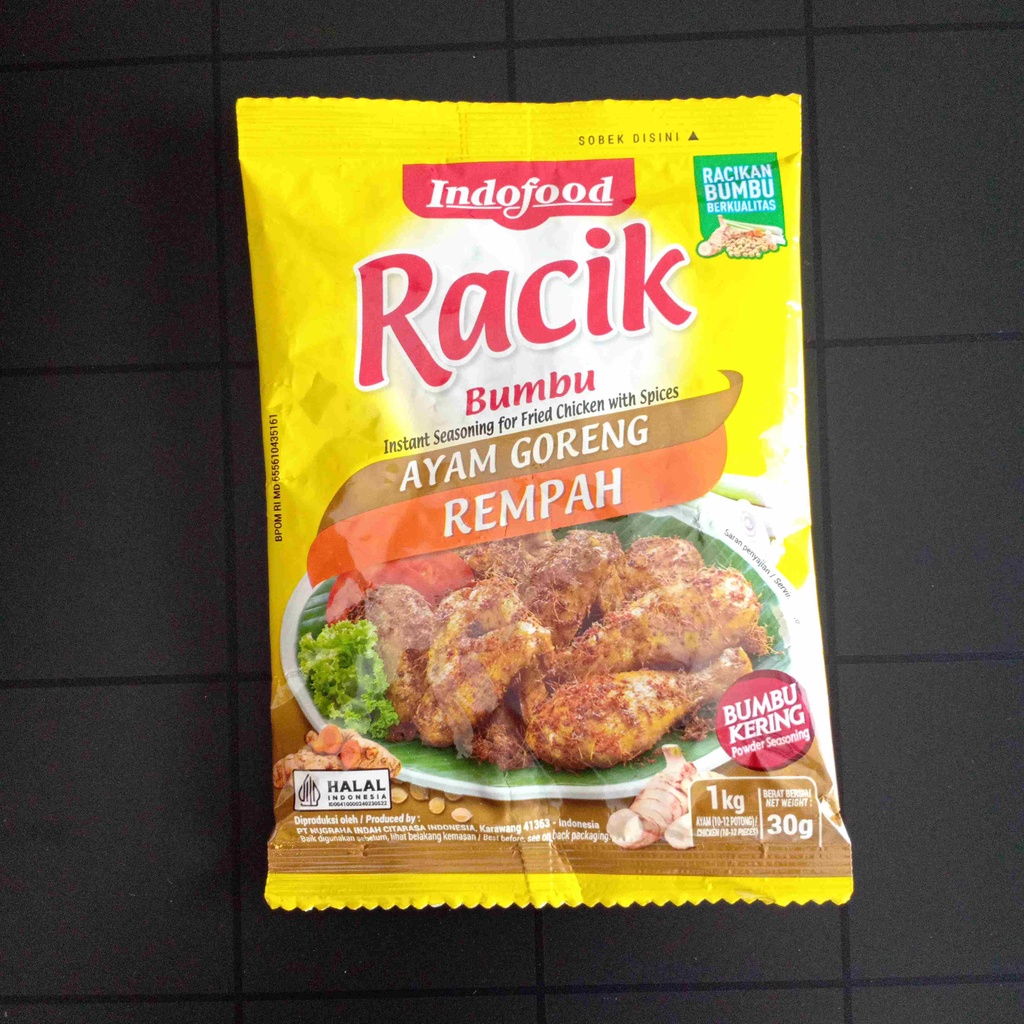 Indofood Racik Bumbu Instan Kering Tempe Ayam Ikan Nasi Goreng Rempah Ekstra Pedas Sosis Tumis Sayur Sop Lodeh Asem