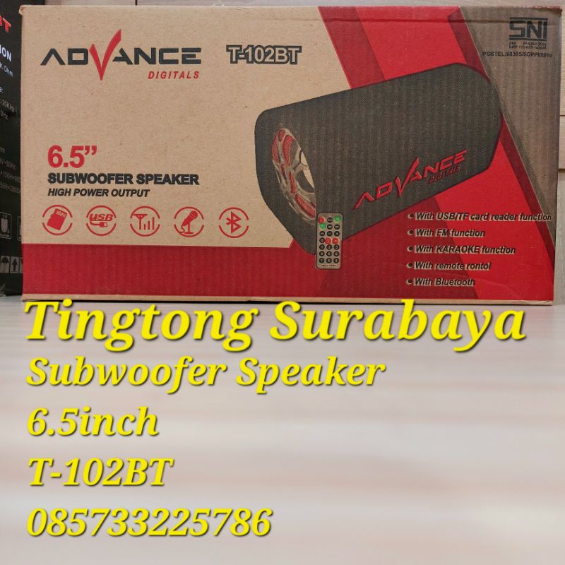 Advance Mini Subwoofer Bluetooth Speaker 6inch T102BT