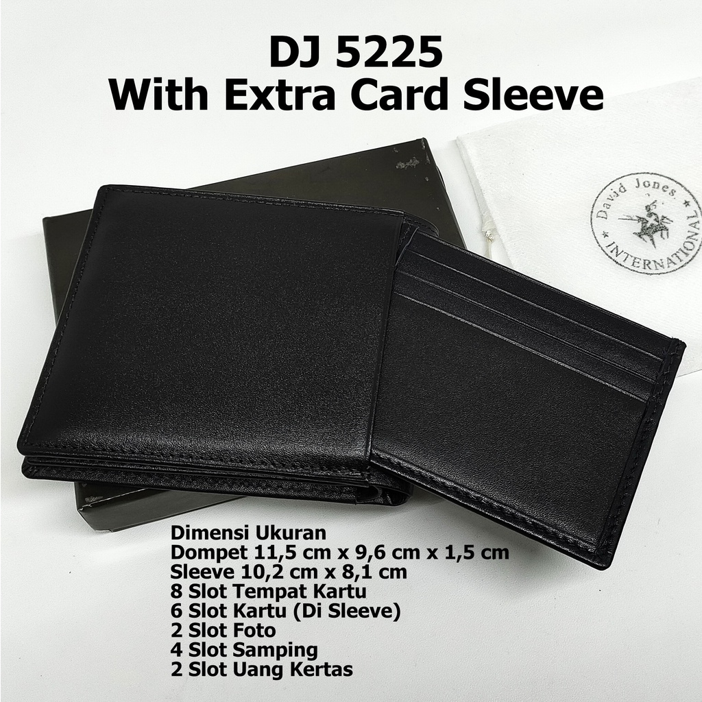 Dompet Pria David Jones DJ 5225 Sleeve Card Model Tidur Kulit Import