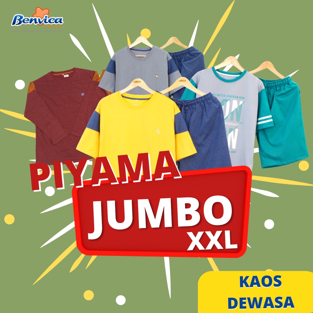 BAJU TIDUR SETELAN PENDEK DAN PANJANG  LAKI-LAKI PRIA DEWASA XXL JUMBO 2XL KAOS ADEM PREMIUM