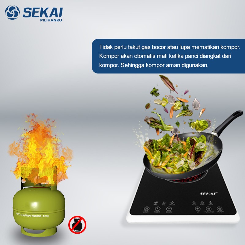 Kompor Induksi Sekai SEN 718 Induction Stove Listrik SEN718 Murah Low Watt Electric Stove Hemat