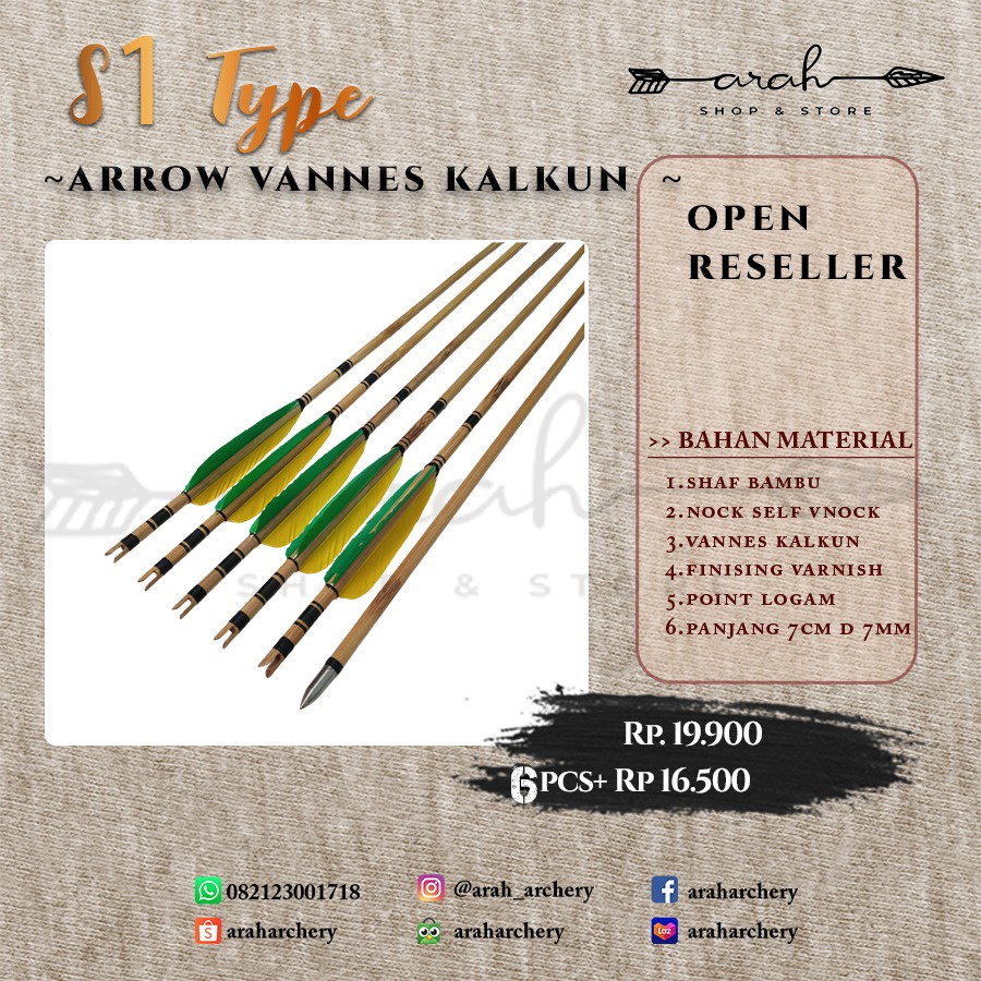 Arrow bambu bulu kalkun