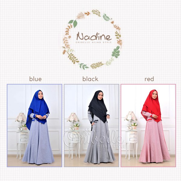 One Set Syari Dress/Gamis Khimar Nadine by Oribelle