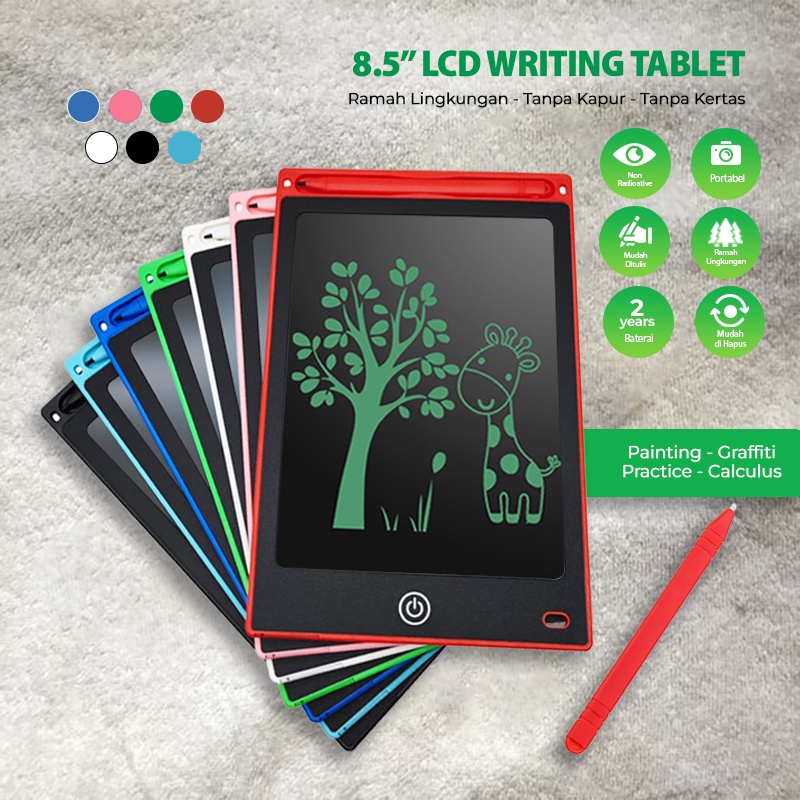 LCD Writing Tablet Drawing Board tab Alat tulis Papan Pen Layar 8.5 inch