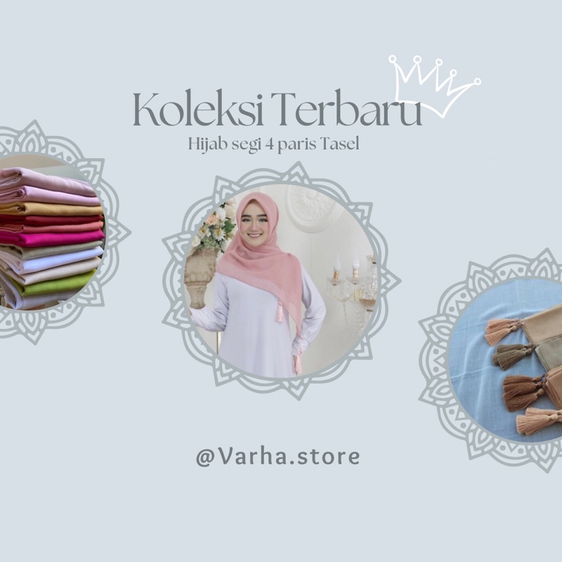 hijab segi empat tasel/hijab murah/hijab paris tasel/kerudung paris segi empat/tasel/hijab polos/ker