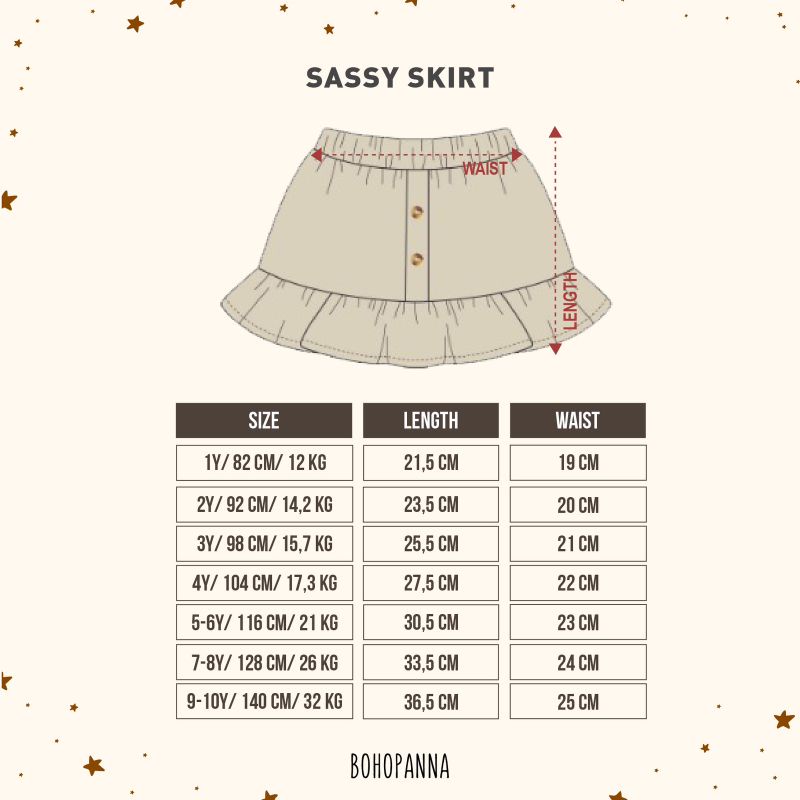 BOHOPANNA - SASSY SKIRT NEW - ROK ANAK - ROK BOHOPANNA