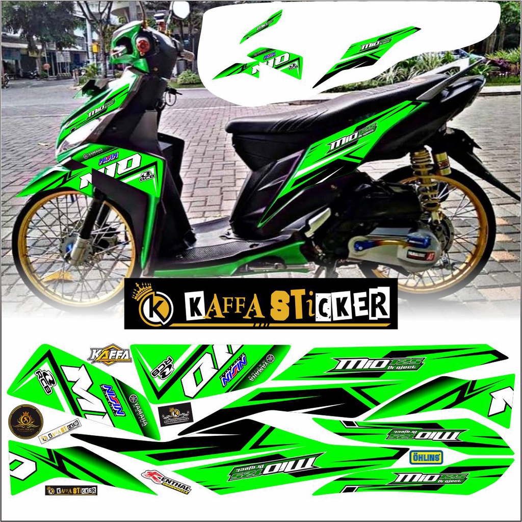 Stiker Mio M3/Z Decal Striping Mio M3/Z Premium Racing Stiker Polet Hijau Racing