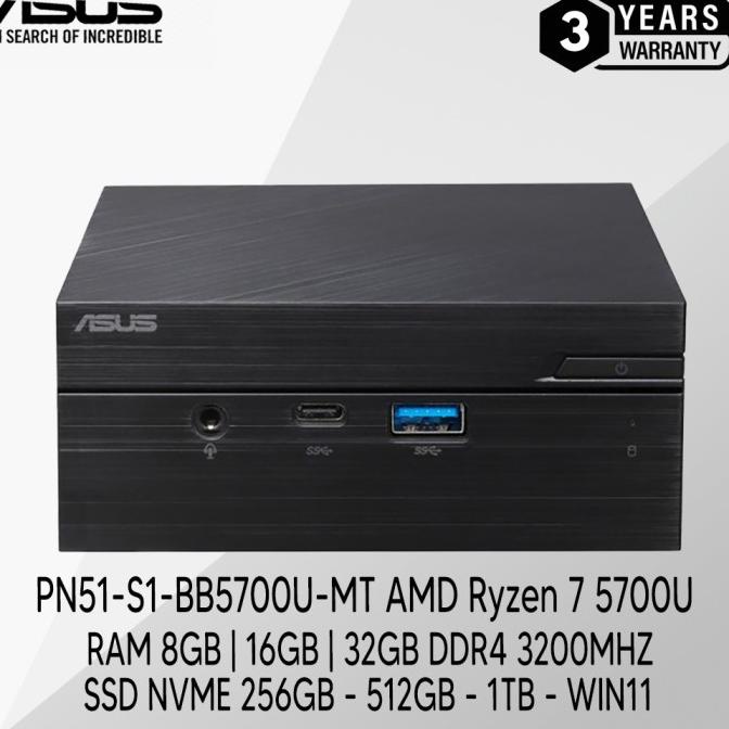 Mini PC ASUS PN51-S1-BB5700U-MT Ryzen 7 5700U +RAM+SSD NVME-W11