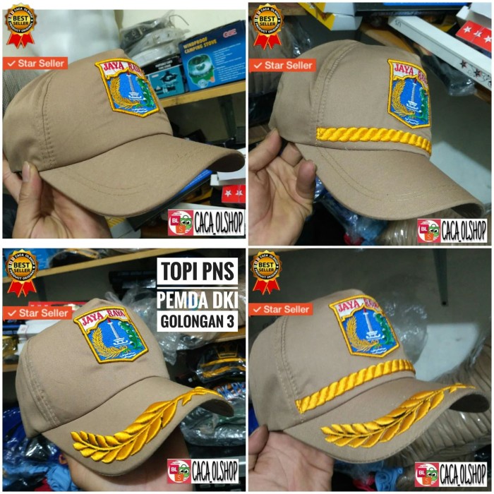 Topi Topi Pns Dki Jayaraya Dril Khaki