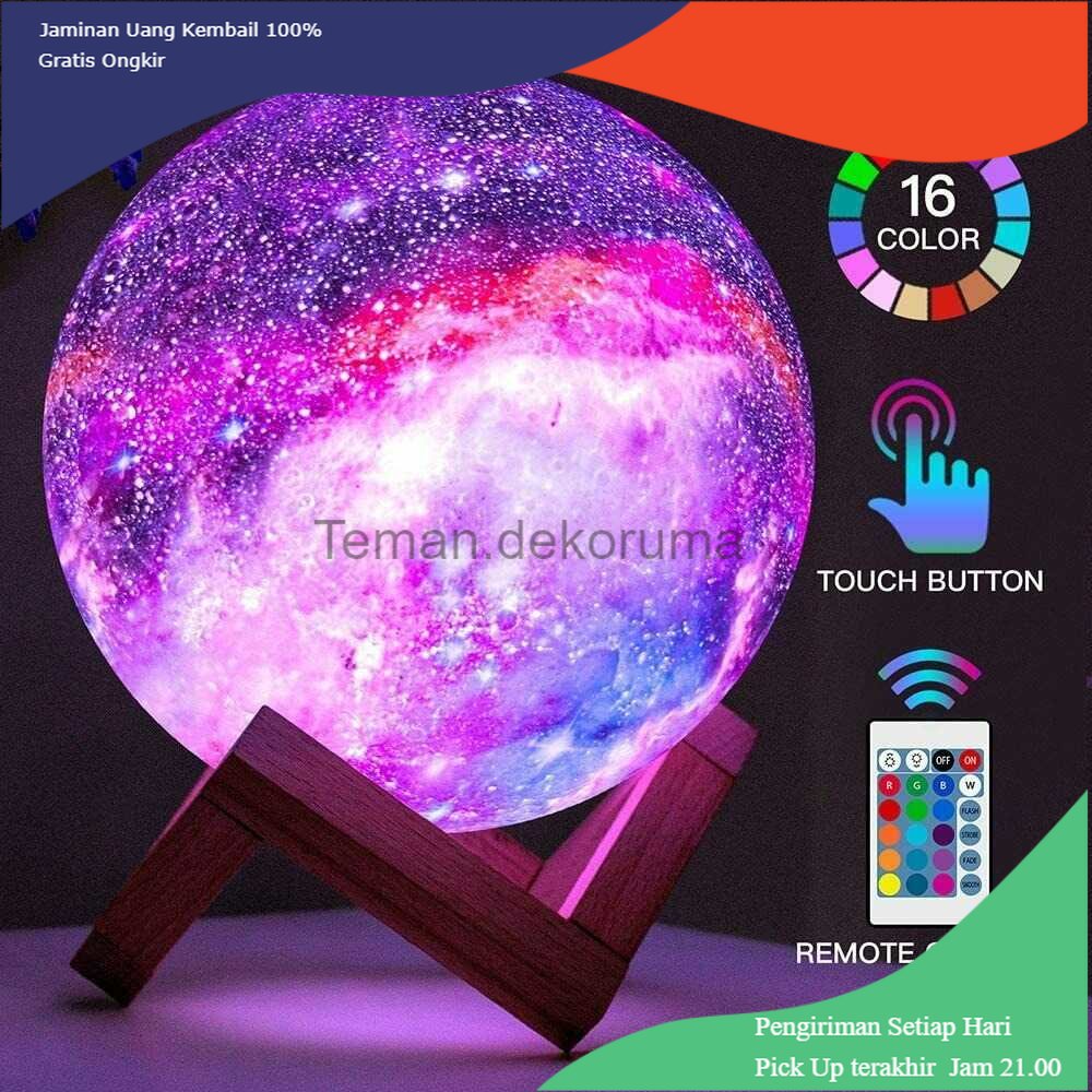 TD - LMP LEDGLE Lampu Tidur Proyektor 3D Galaxy Night Light Lamp 16 Color 1W - LE14