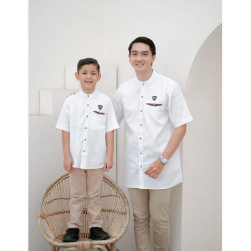 Baju Koko Muslim Couple Keluarga Ayah dan Anak Laki Laki Lebaran 2023//Baju Muslim Couple Keluarga P