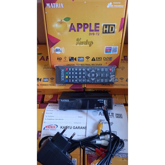 STB Set Top Box Tv Digital Matrix Apple Merah FullHD