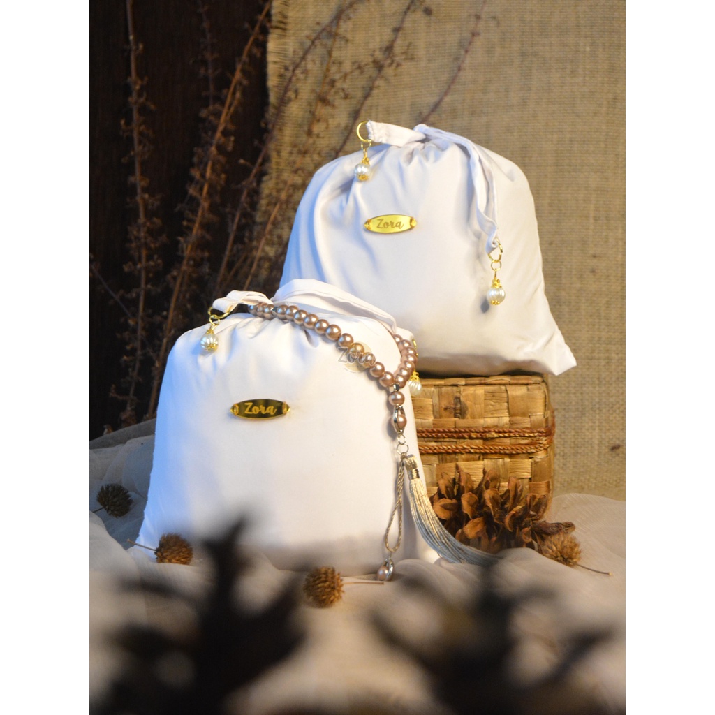 ZORA WARNA WHITE - MUKENA TRAVEL MUKENA MINI MUKENA GENGGAM MUKENA PRAKTIS