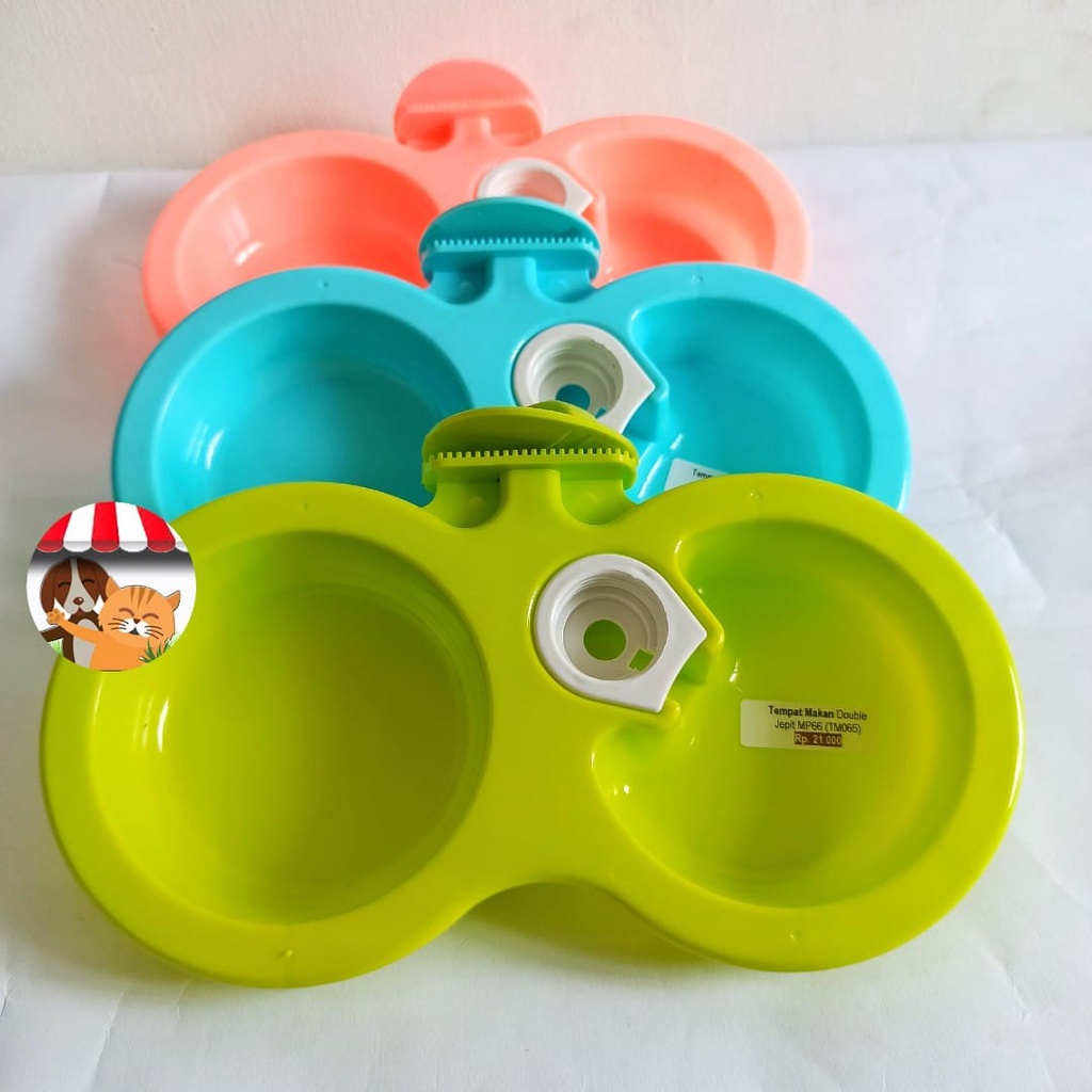 Pet Bowl Double Gantung Kandang Jepit Tempat Makan Minum Anjing Kucing